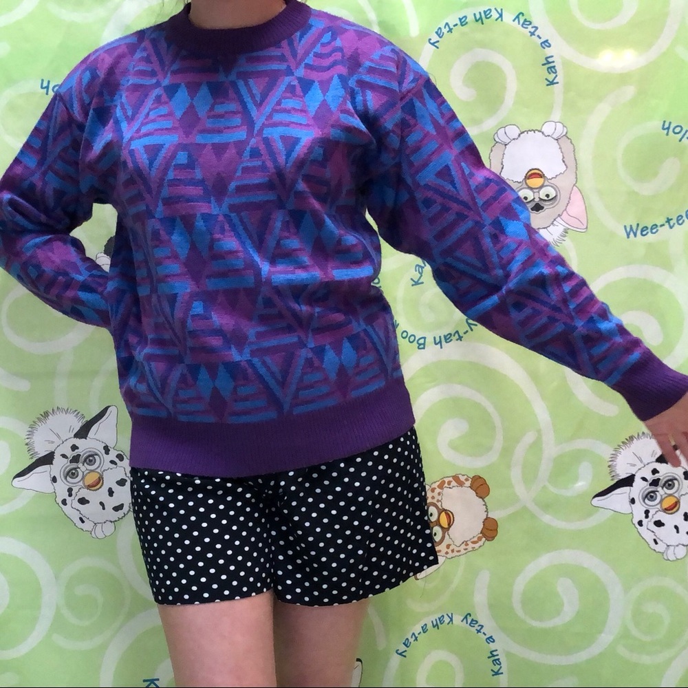 S m l vintage sweater small medium large geometric - Picture 7 of 7